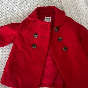 Old Navy Vibrant Red Pea Coat for Kids